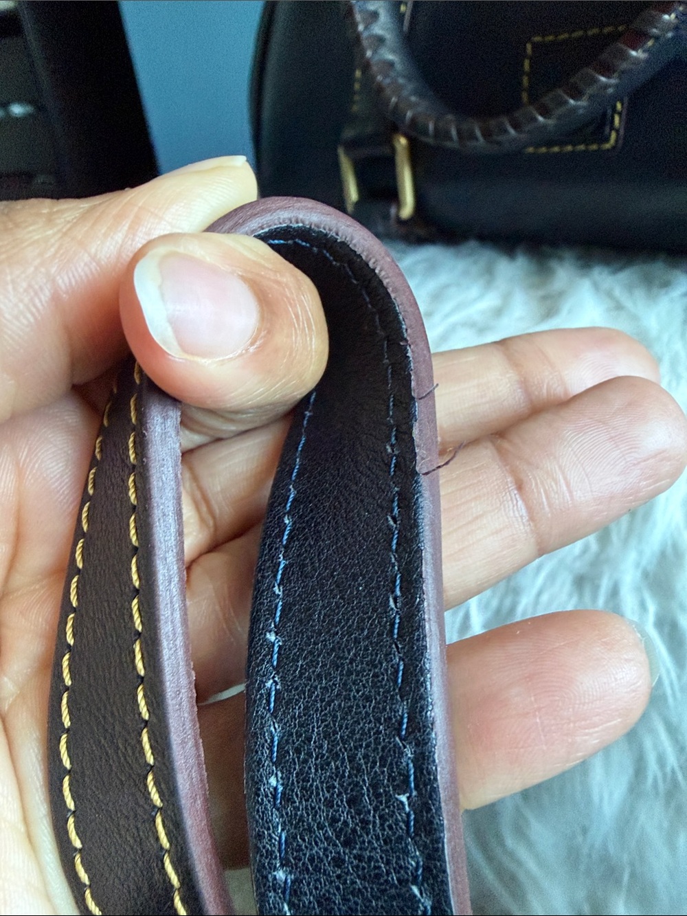 Dooney & Bourke Florentine Satchel- Navy - Picture 9 of 14